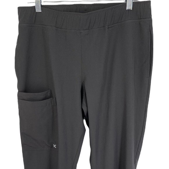 KALEA Gray Stretch Cargo Pant Scrubs KLW18B1 Medium High Waisted - Picture 2 of 10